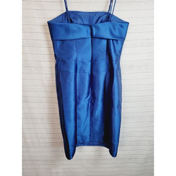 JS Collections Beaded Twill Strapless Sheath Dress in Peacock Blue, sz 8P - Picture 10 of 16